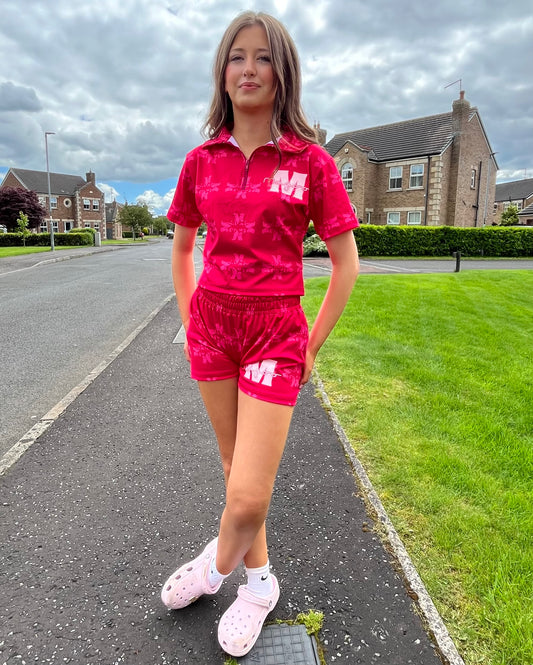 Girls Pink Lycra Summer Set
