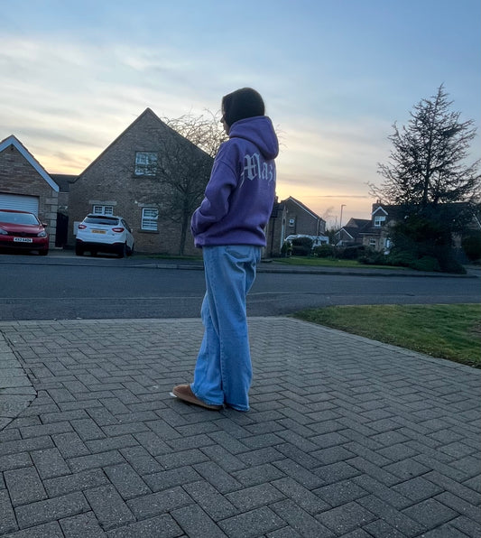 Purple Cotton Winter Hoodie
