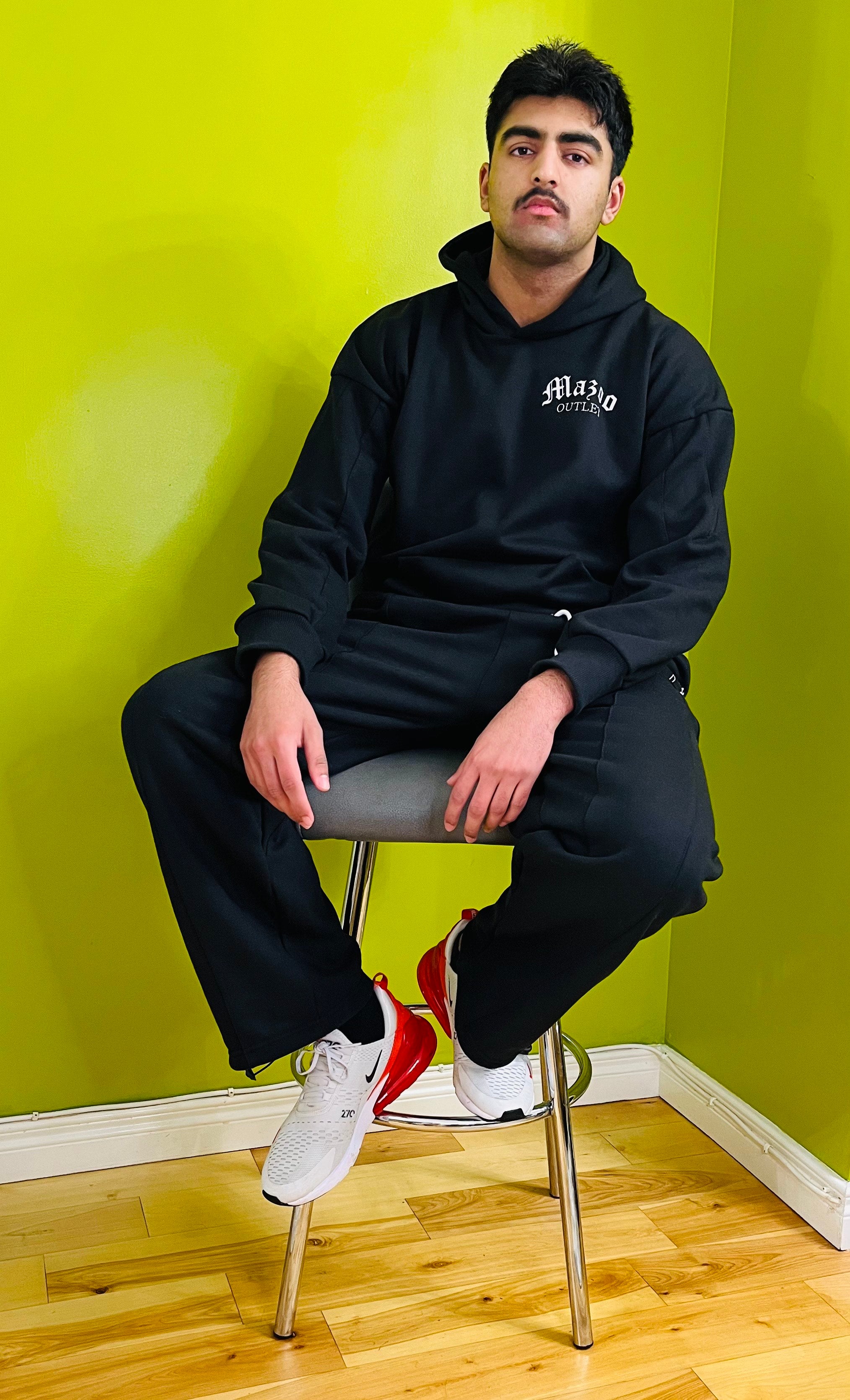 Black Cotton Winter Trouser