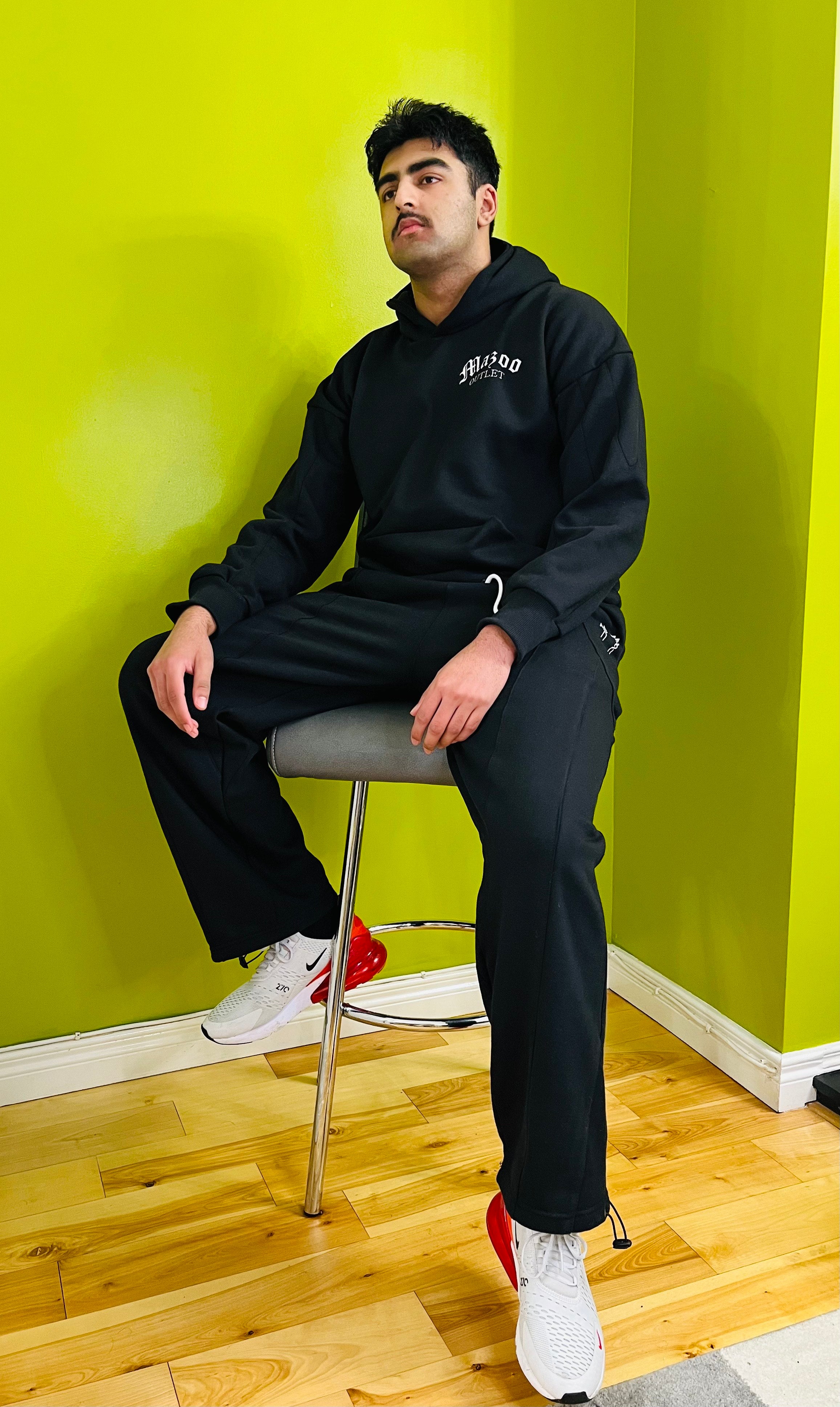 Black Cotton Winter Trouser