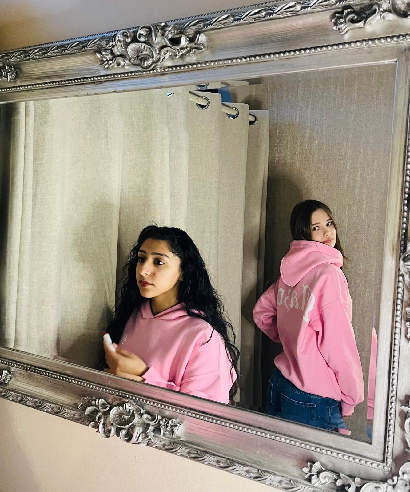 Pink Cotton Winter Hoodie