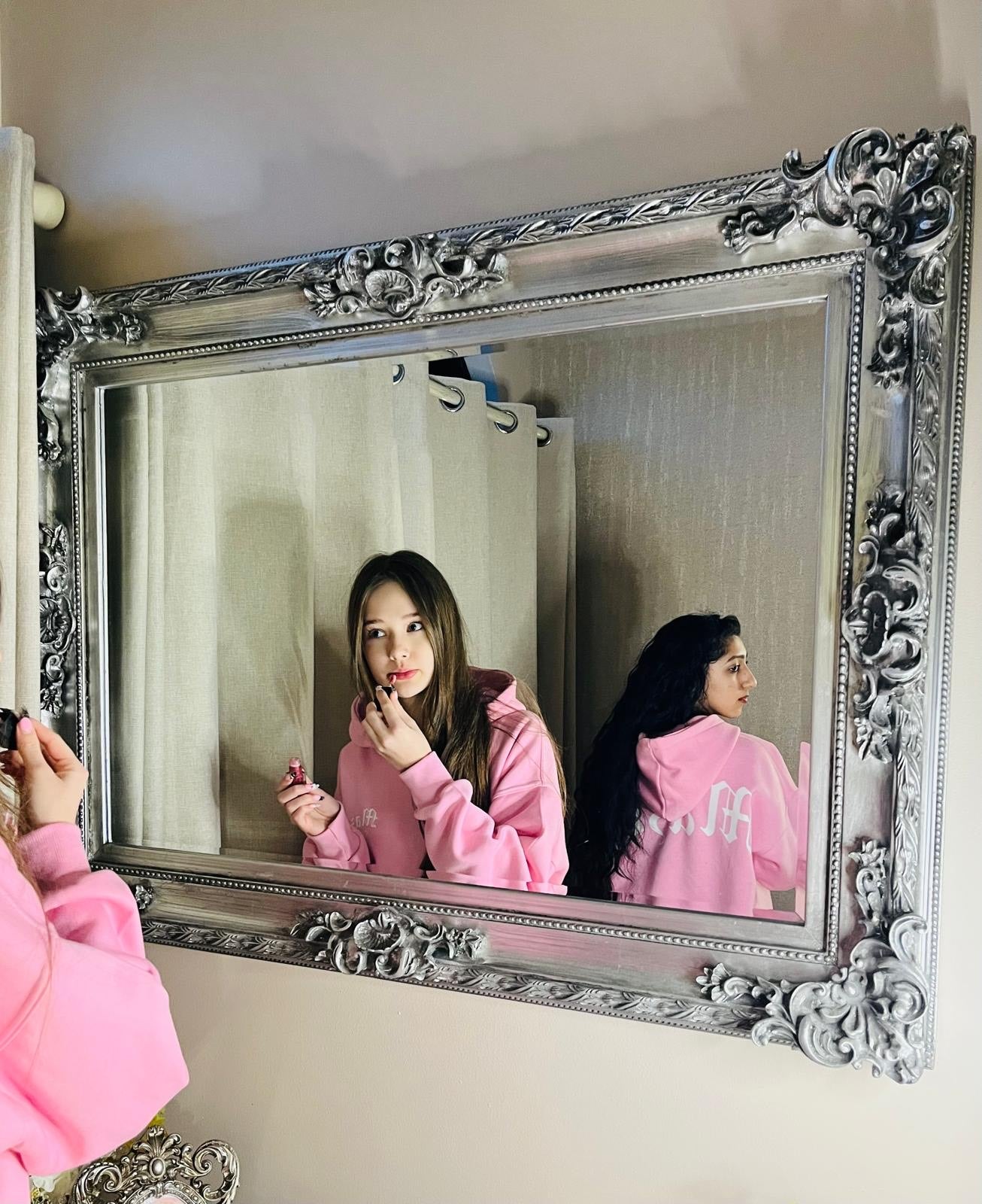 Pink Cotton Winter Hoodie