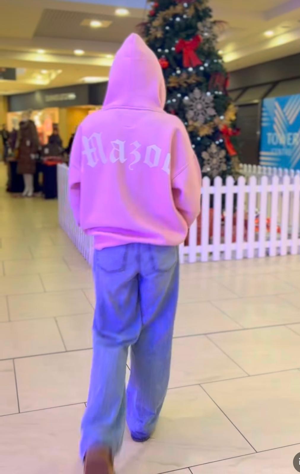 Pink Cotton Winter Hoodie