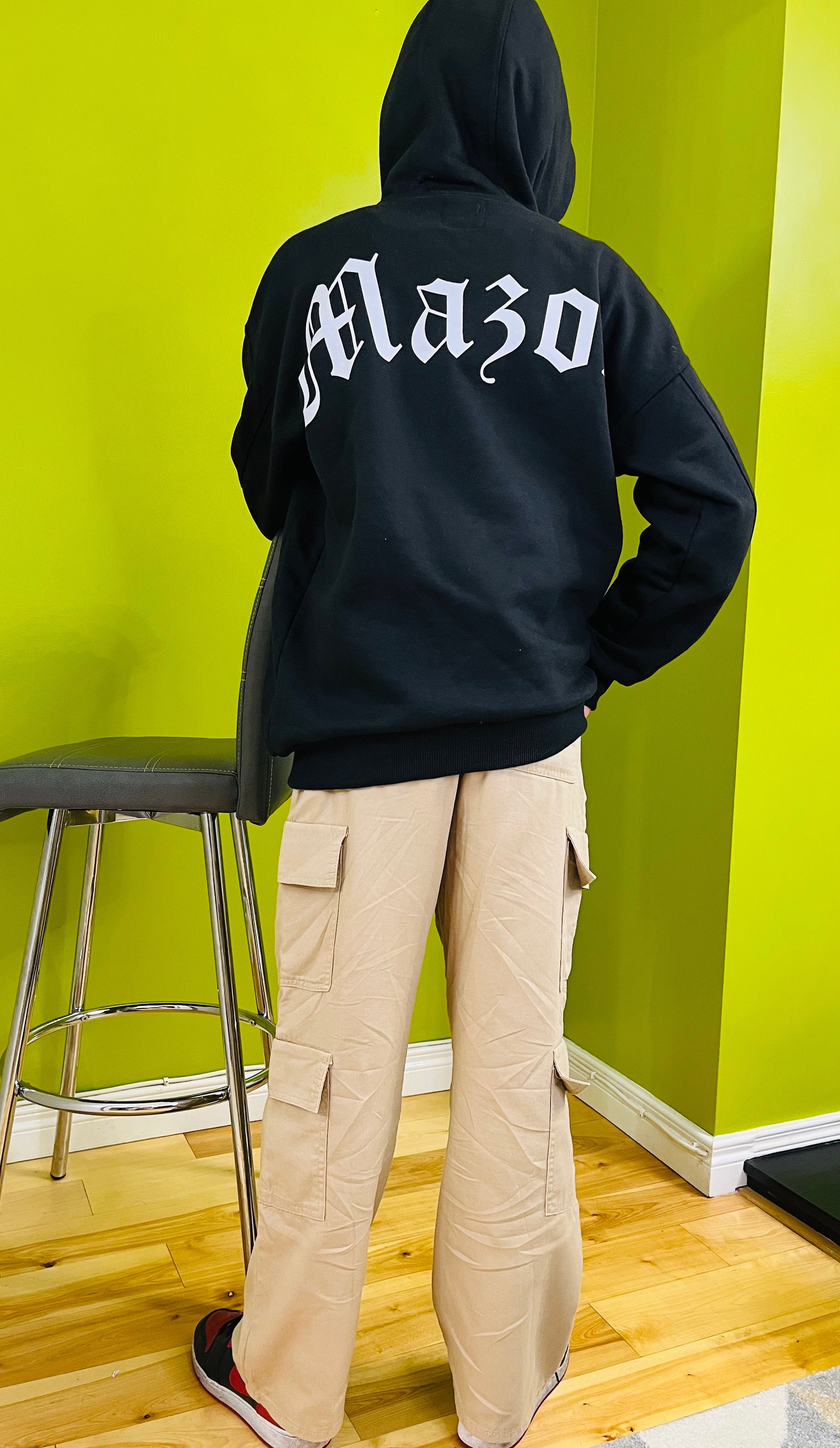 Black Cotton Winter Hoodie