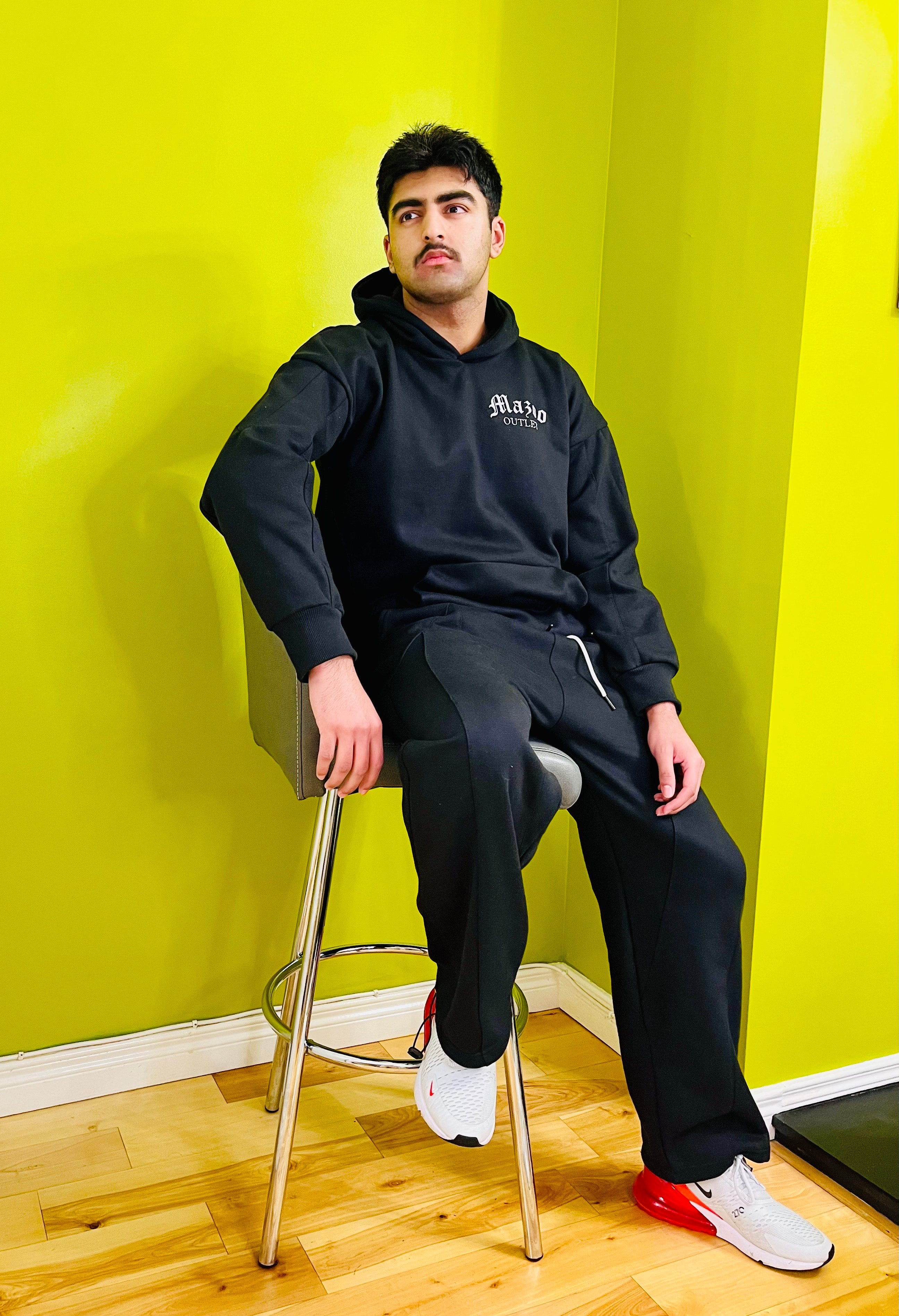 Black Cotton Winter Trouser