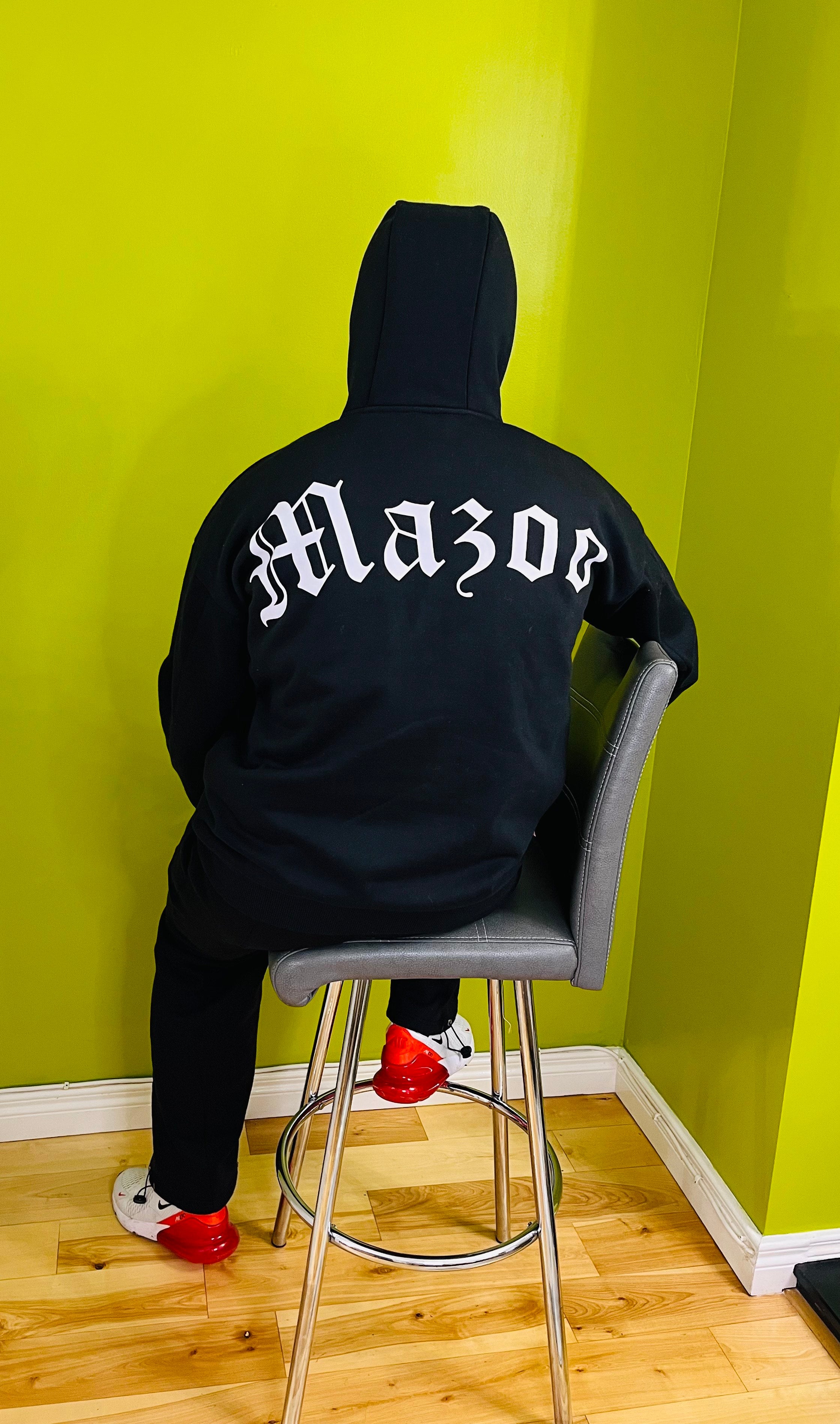 Black Cotton Winter Hoodie
