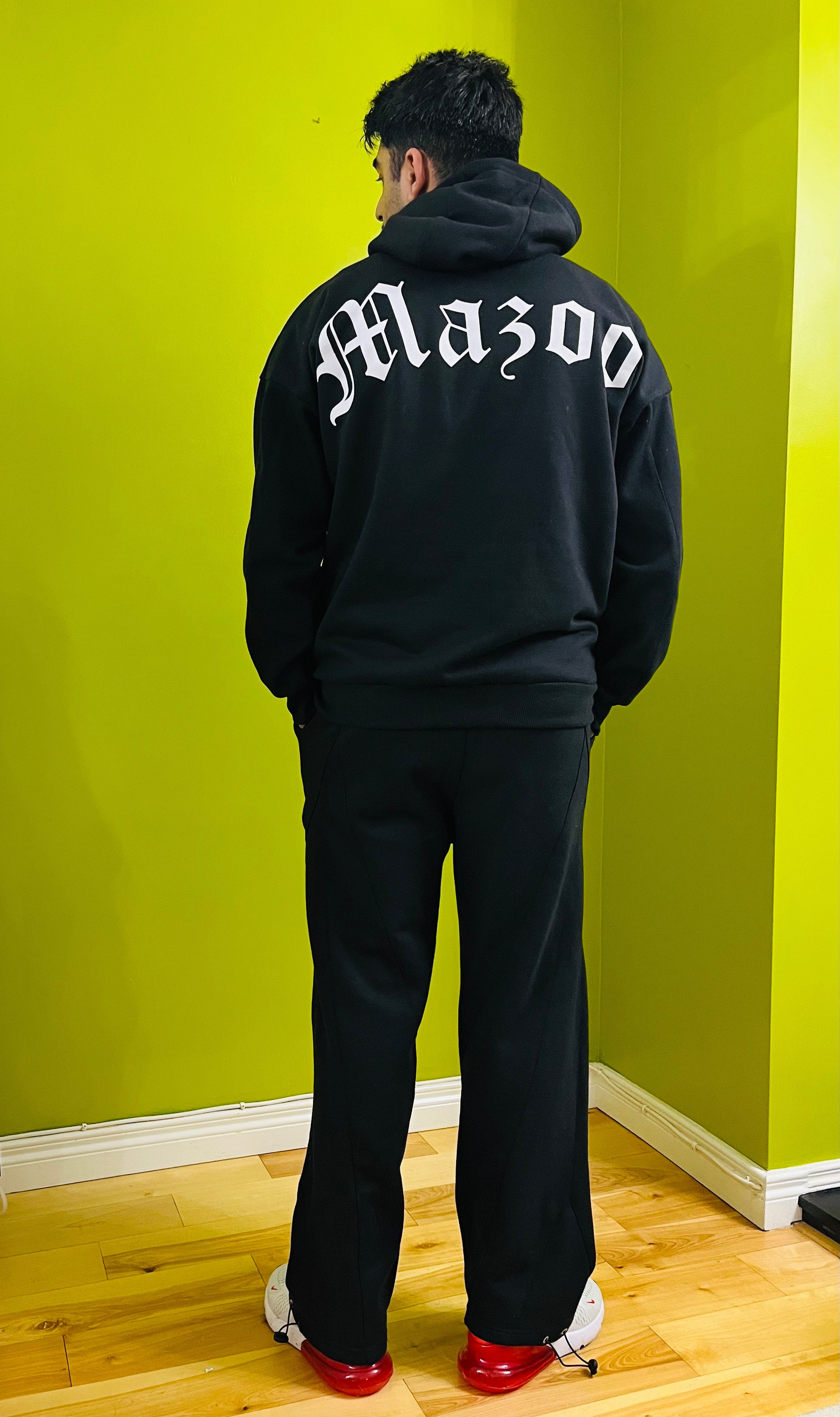 Black Cotton Winter Hoodie