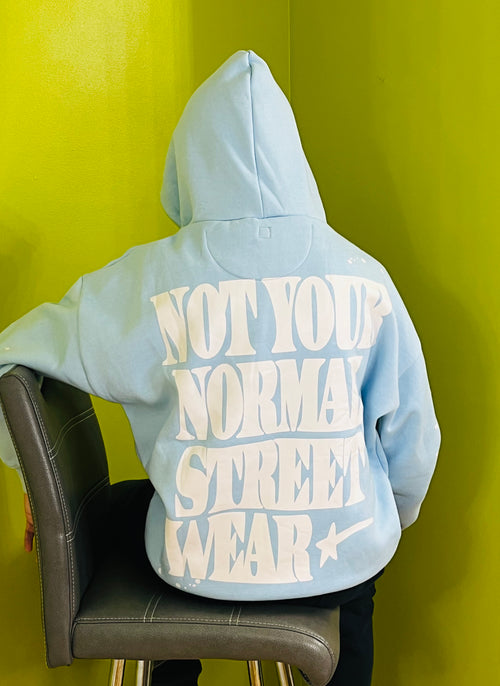 Blue cotton winter hoodie