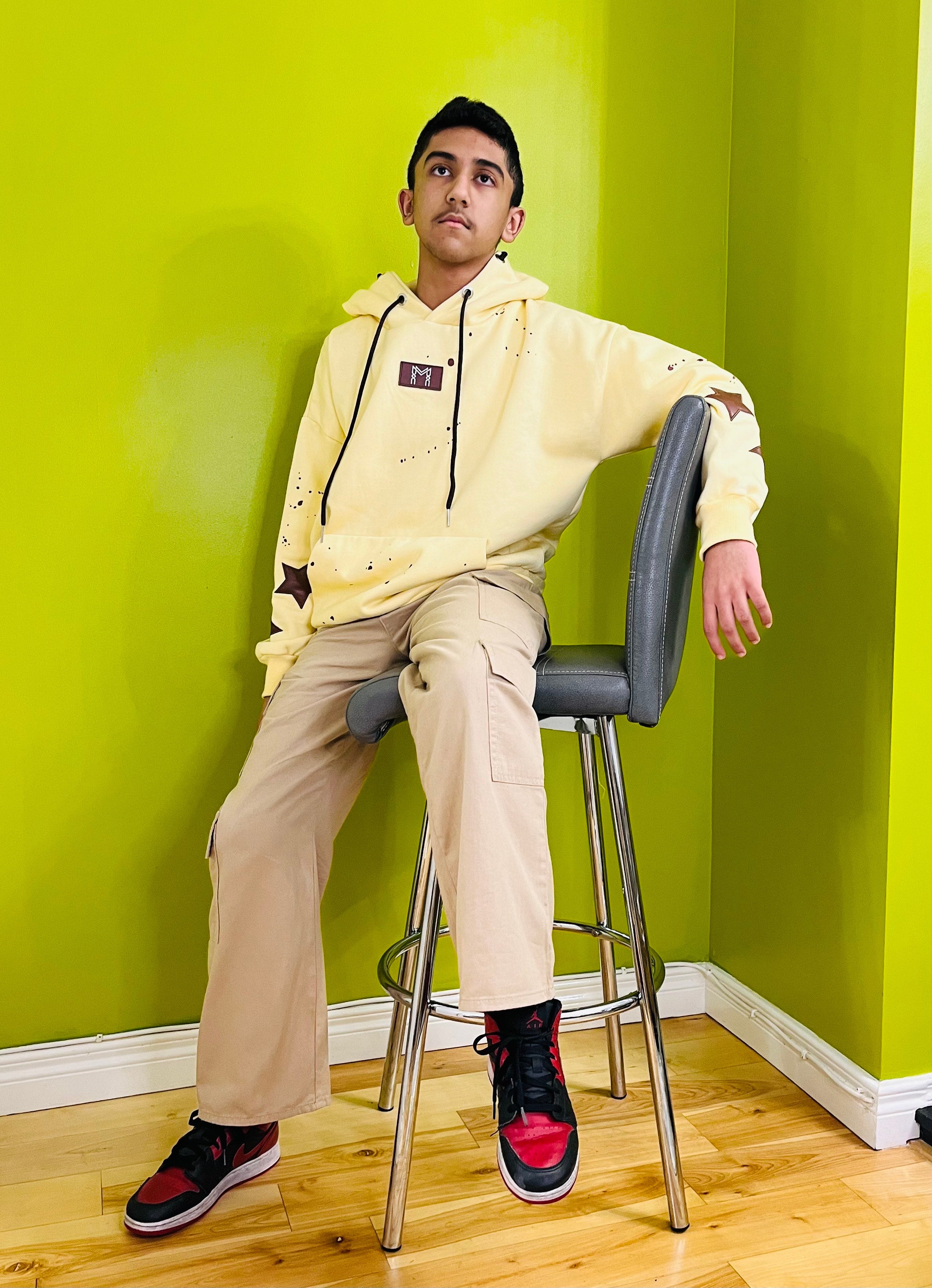 Cream Cotton Winter Hoodie