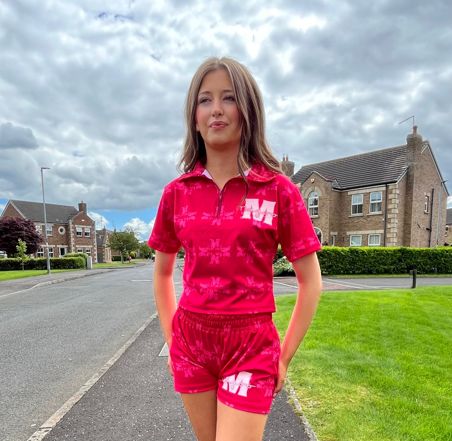 Girls Pink Lycra Summer Set