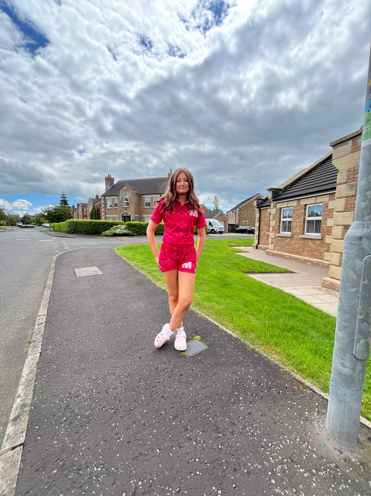 Girls Pink Lycra Summer Set