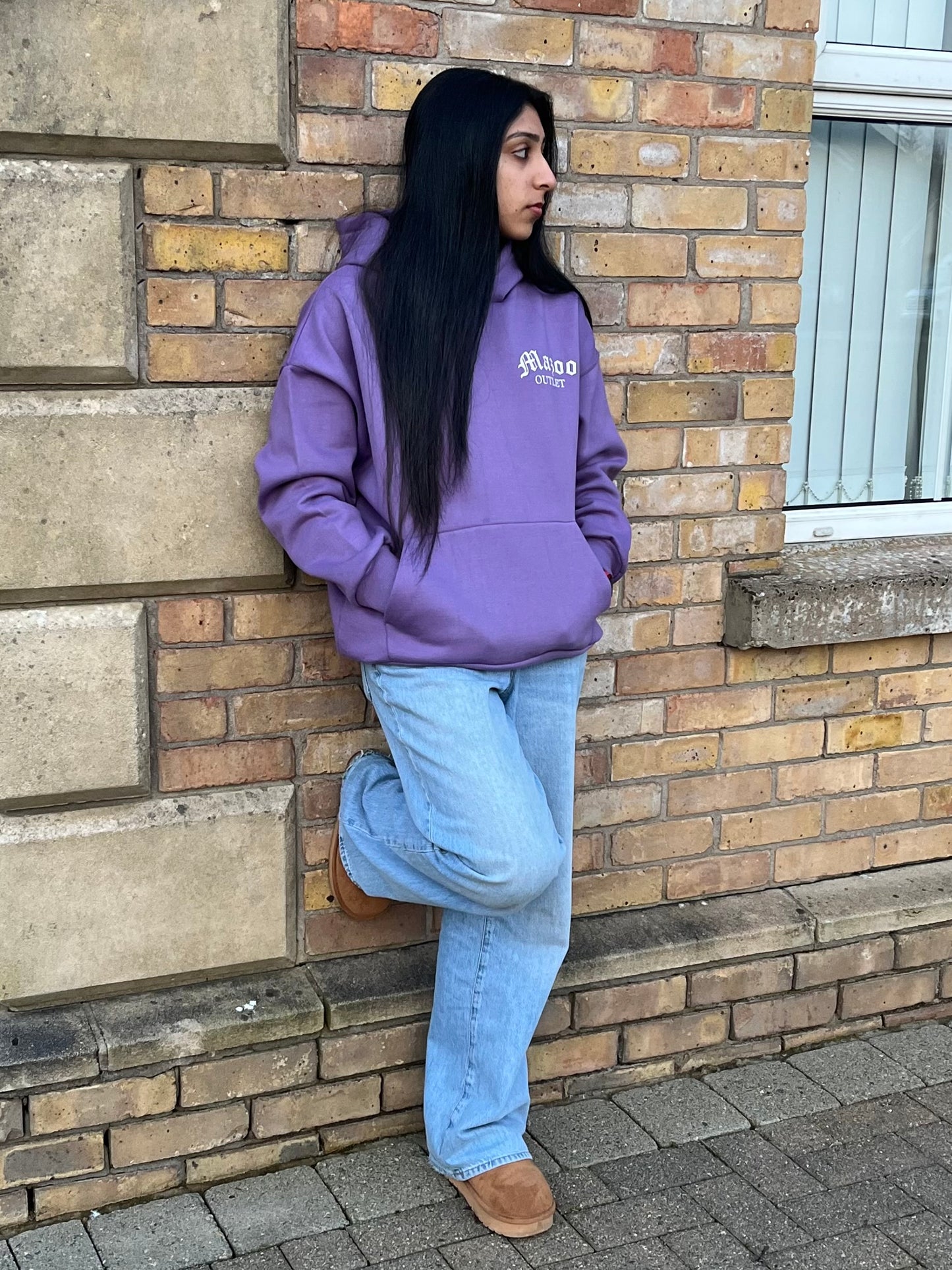 Purple Cotton Winter Hoodie