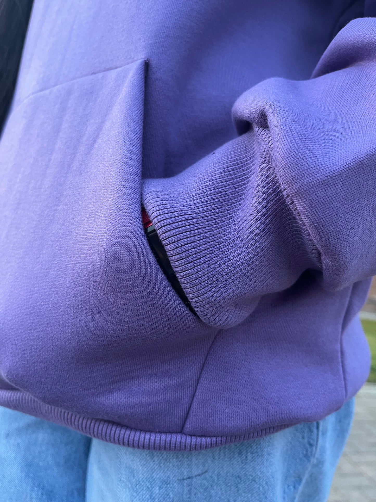 Purple Cotton Winter Hoodie