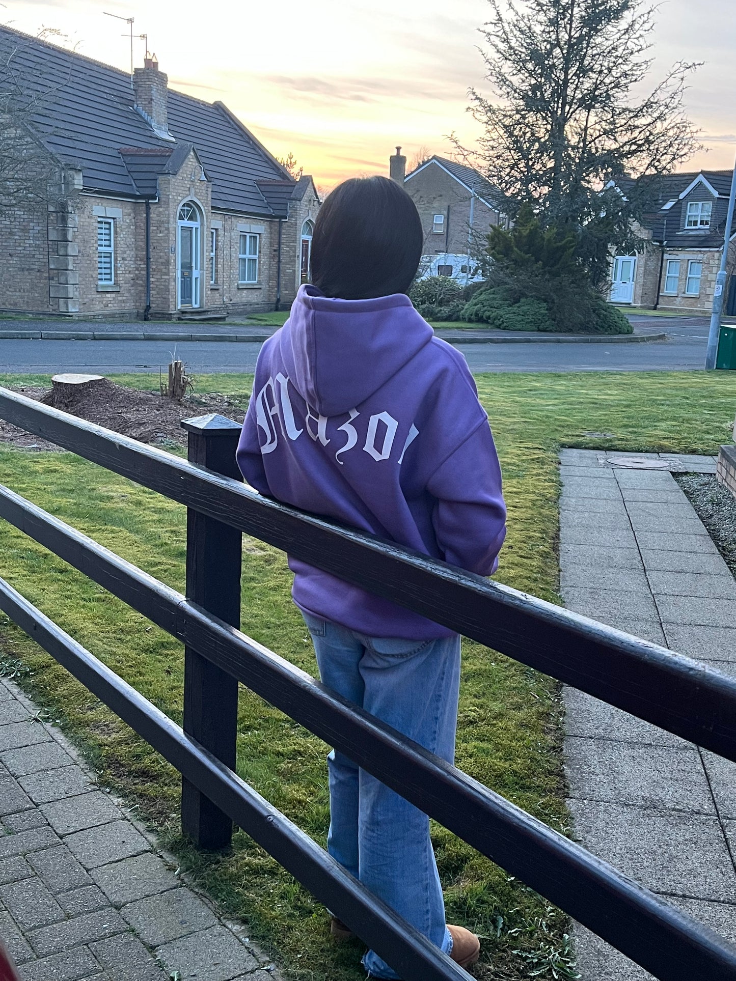 Purple Cotton Winter Hoodie