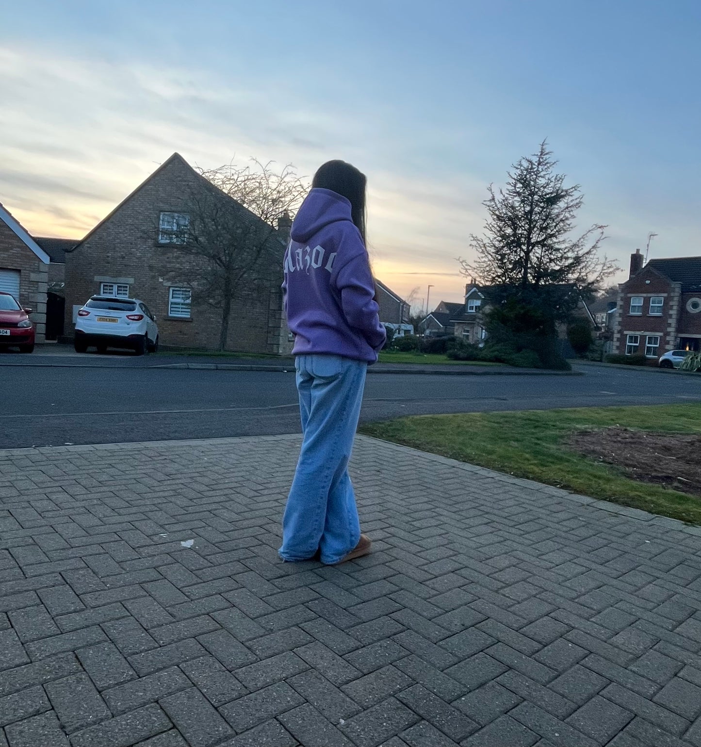 Purple Cotton Winter Hoodie