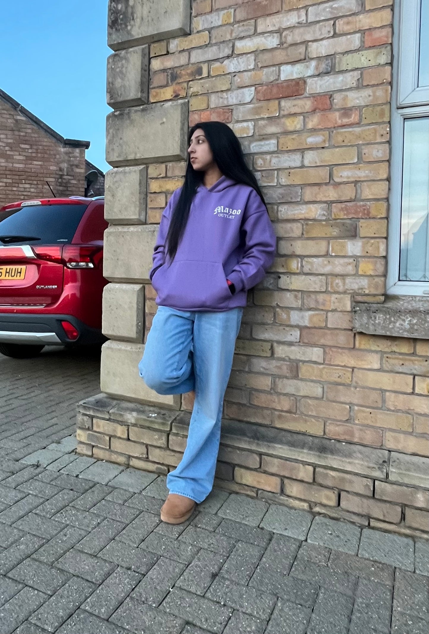 Purple Cotton Winter Hoodie