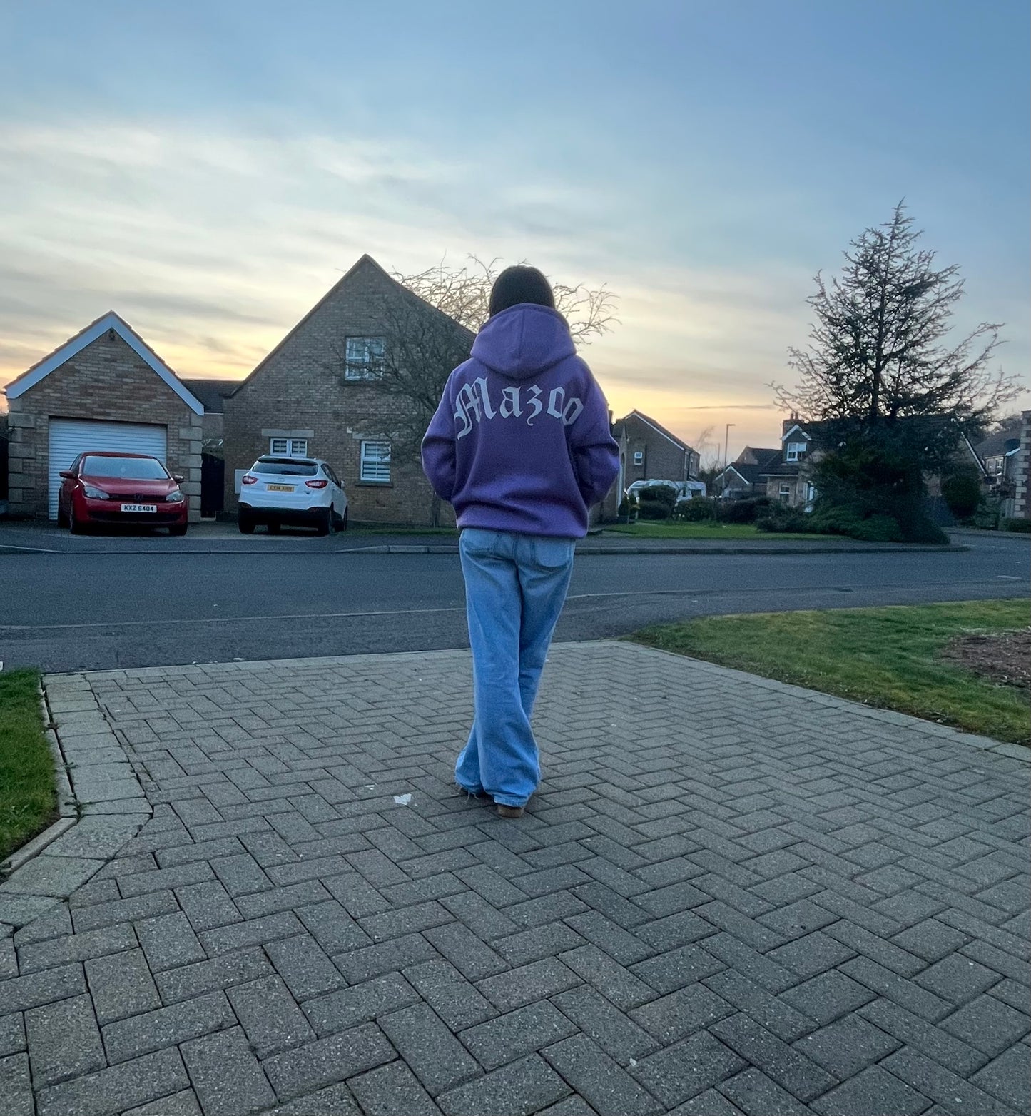 Purple Cotton Winter Hoodie