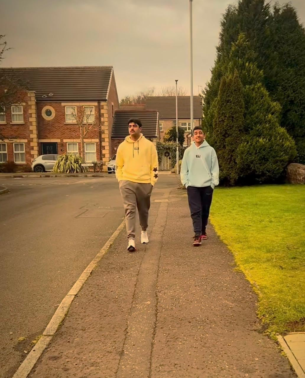 Blue cotton winter hoodie