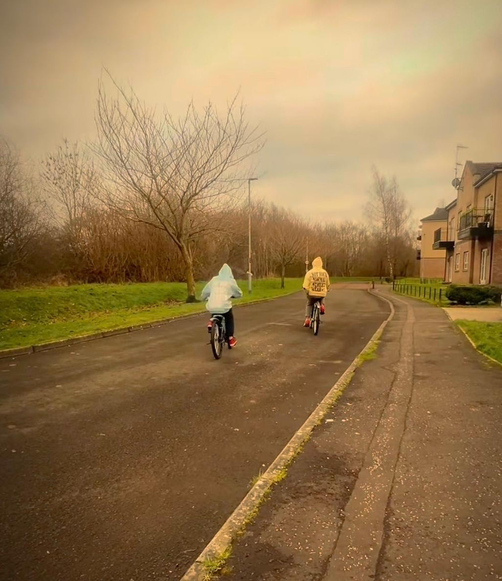 Blue cotton winter hoodie